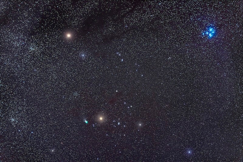 Mars and Comet C/2022 E3 (ZTF) in Taurus