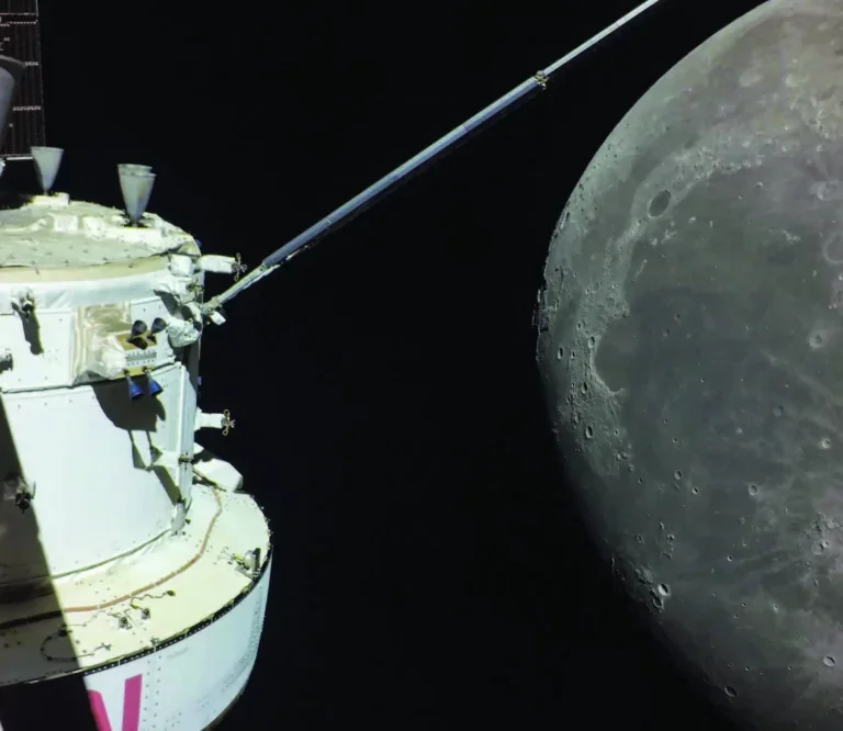 NASA’s Orion spacecraft near the Moon