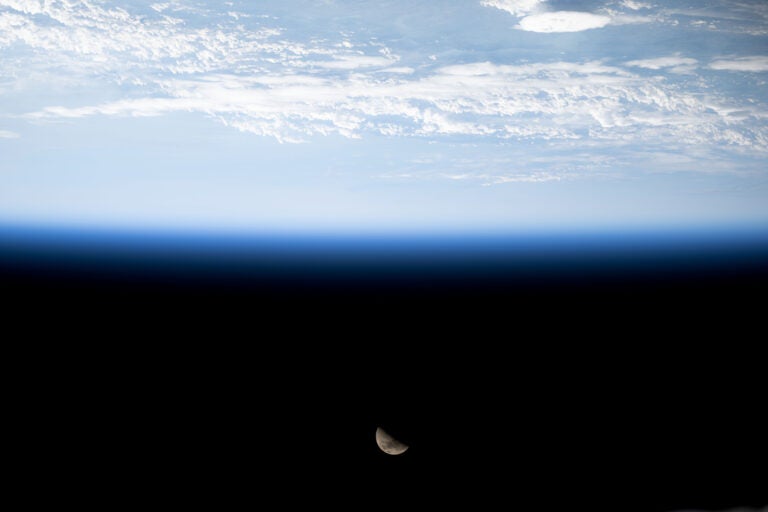 First Quarter Moon photographed from the ISS