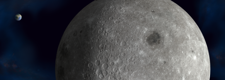 Illustration of the Moon and Earth