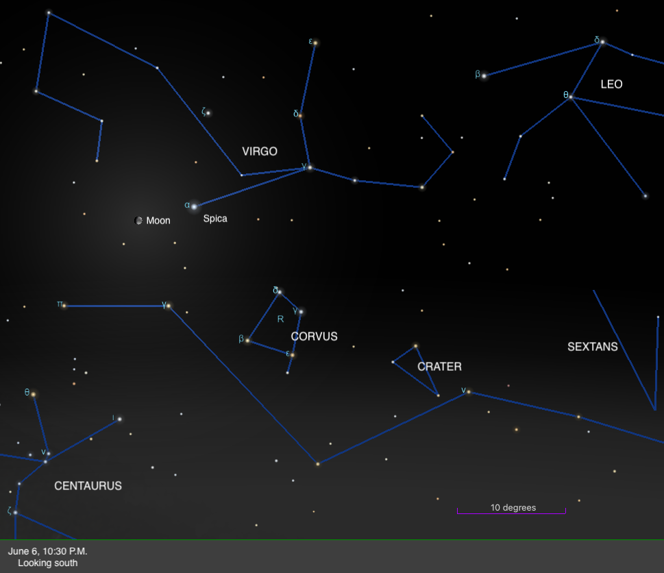 The sky in the south on June 6, 2025