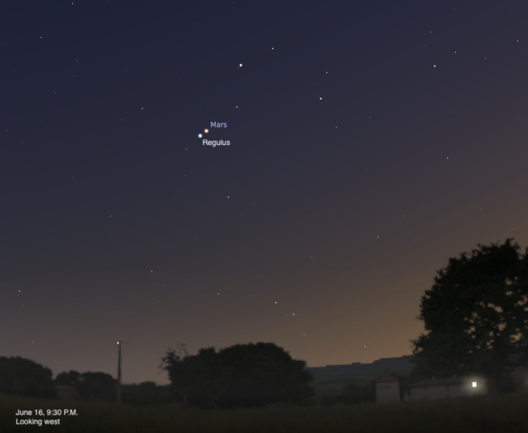 The sky on June 16, 2025, at 9:30 P.M., looking west