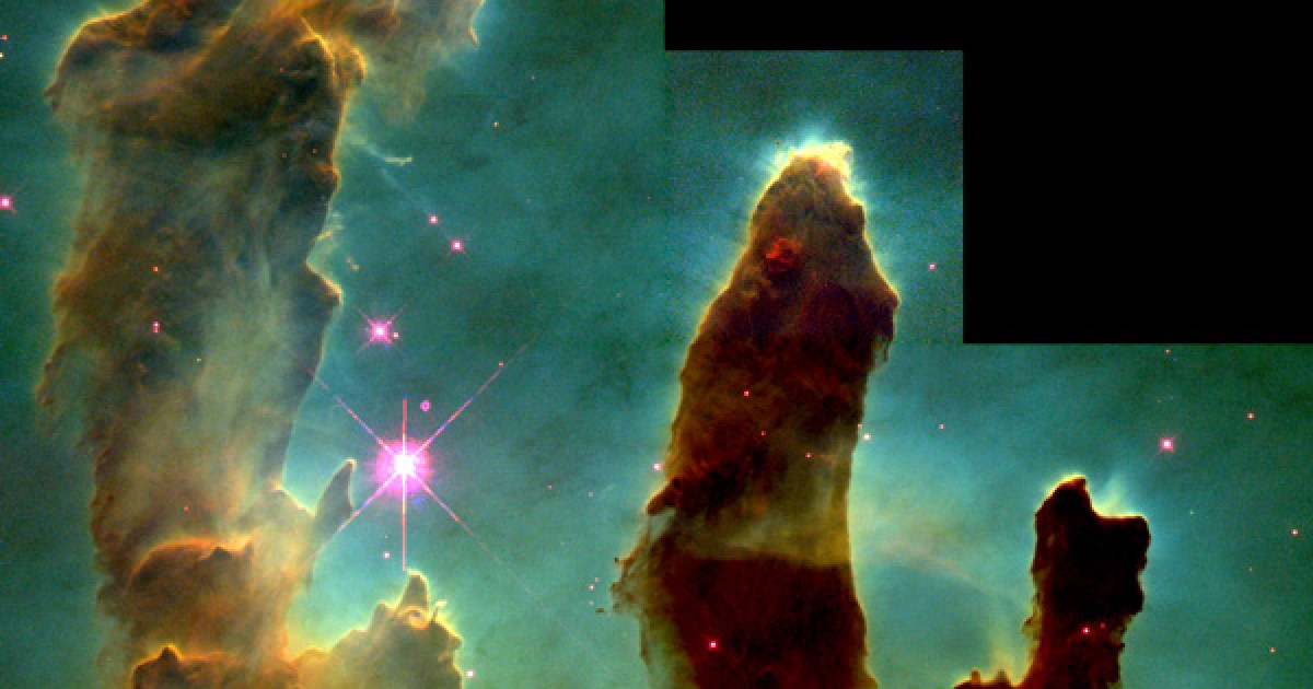 How dense are giant gas clouds like the "Pillars of Creation ...