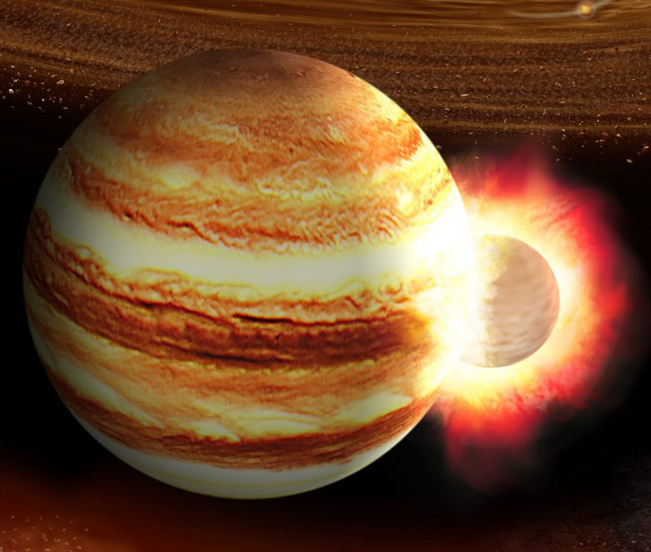Jupiter may have been hit by a massive proto-planet long ago