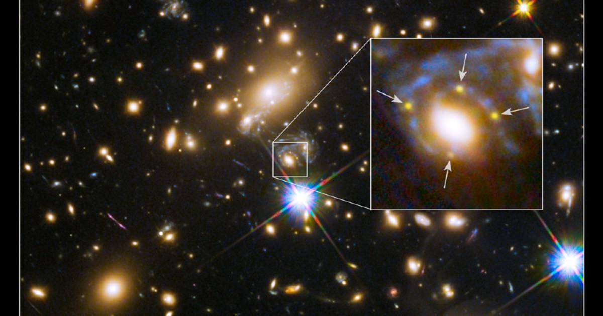 Hubble sees supernova split into four images by cosmic lens | Astronomy.com