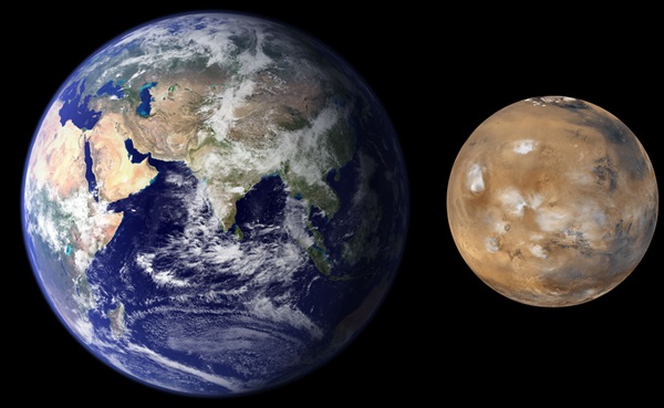 Earth and Mars