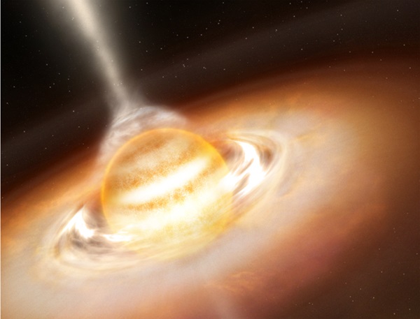 jets coming out from a 24 Jupiter-mass brown dwarf