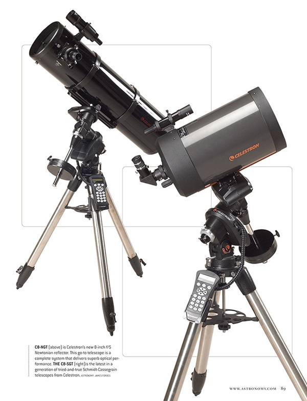 Celestron C8-NGT Newtonian reflector and C8-SGT Schmidt Cassegrain