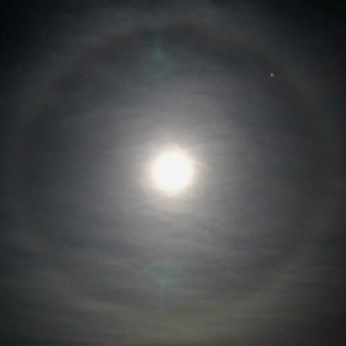 Lunar halo and Mars