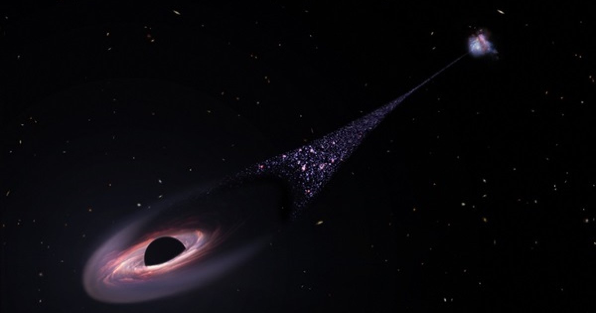 Hubble spots runaway black hole leaving behind a trail of new stars ...