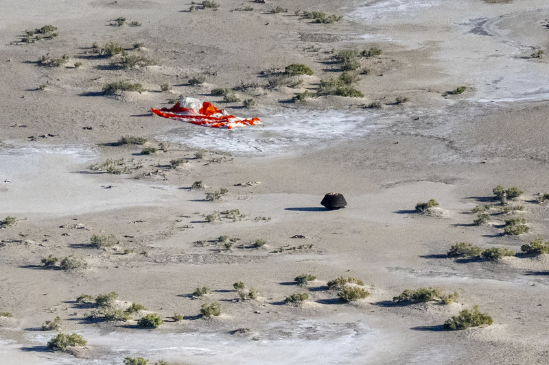 OSIRIS-REx sample canister on the ground