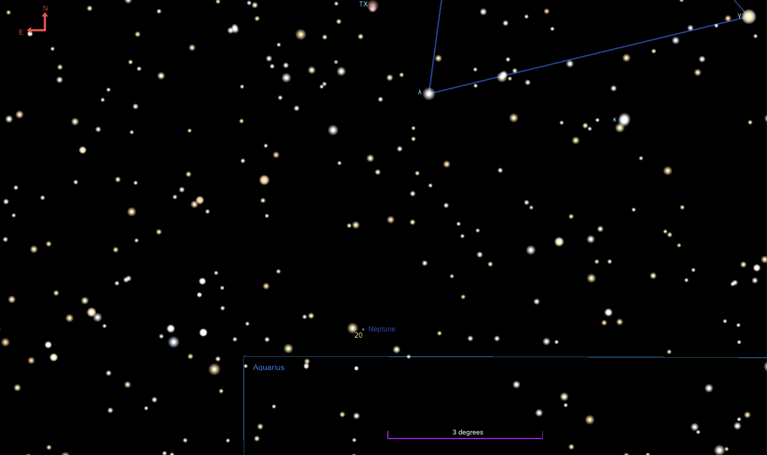 Finder Chart for Neptune in late September 2023