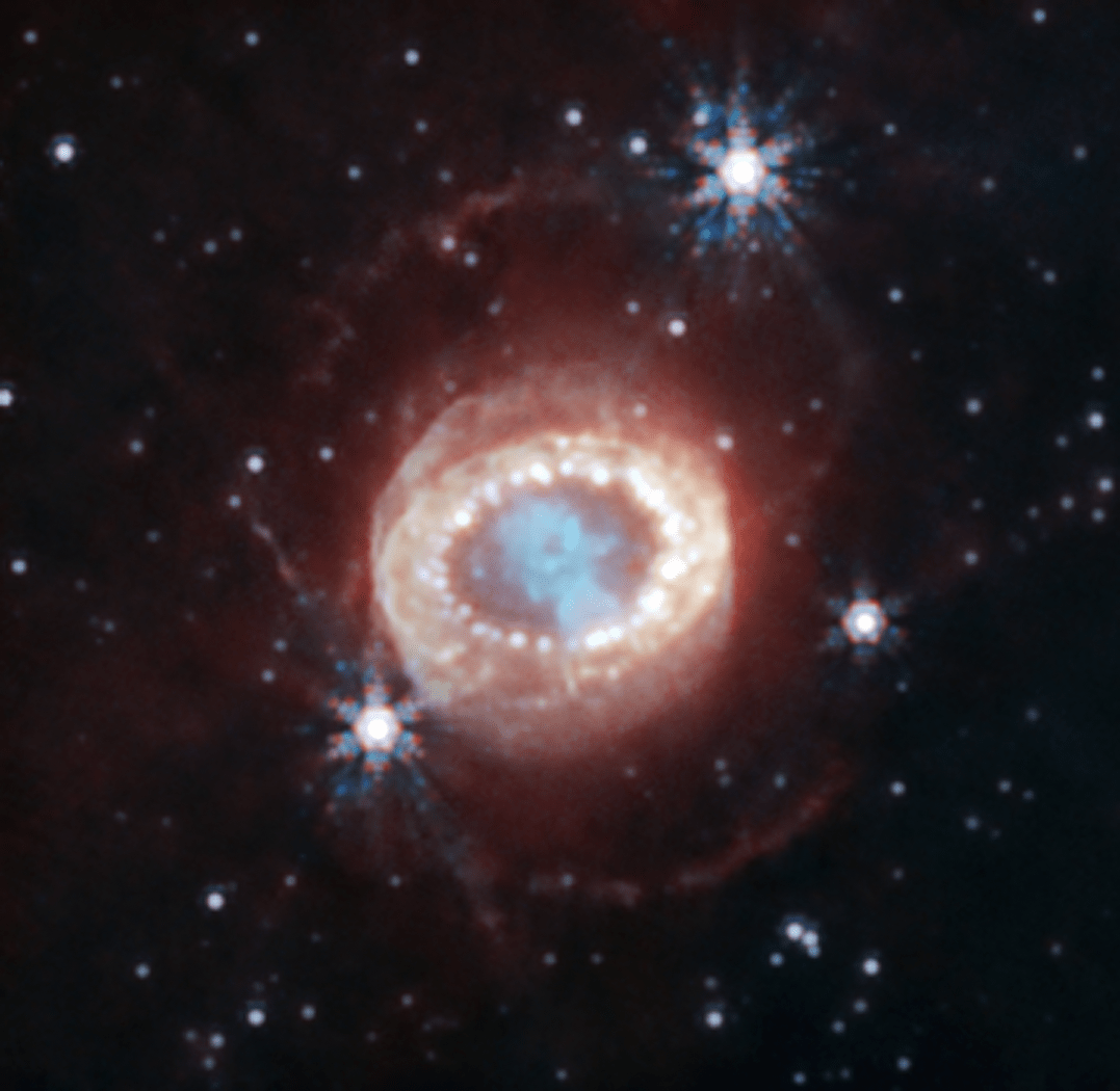 Supernova 1987A, as seen by JWST's NIRcam instrument.