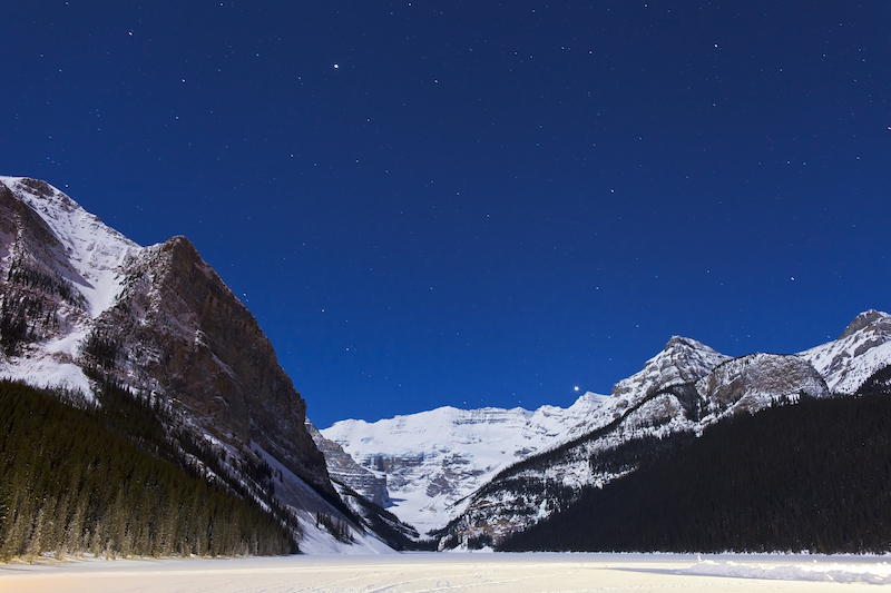 Venus and Jupiter over Lake Louise