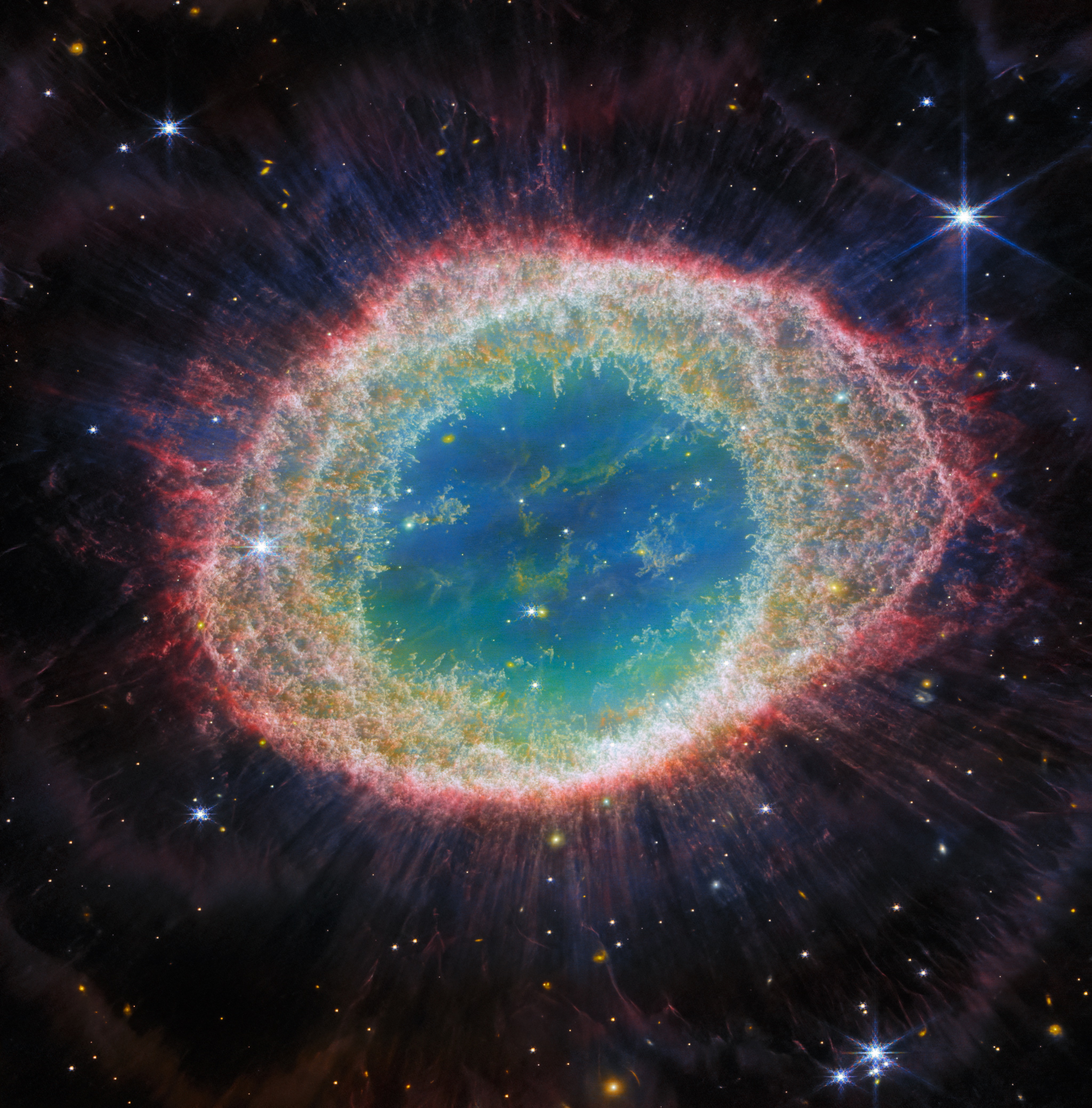 NASA’s James Webb Space Telescope has observed the well-known Ring Nebula in unprecedented detail. Credit: NASA