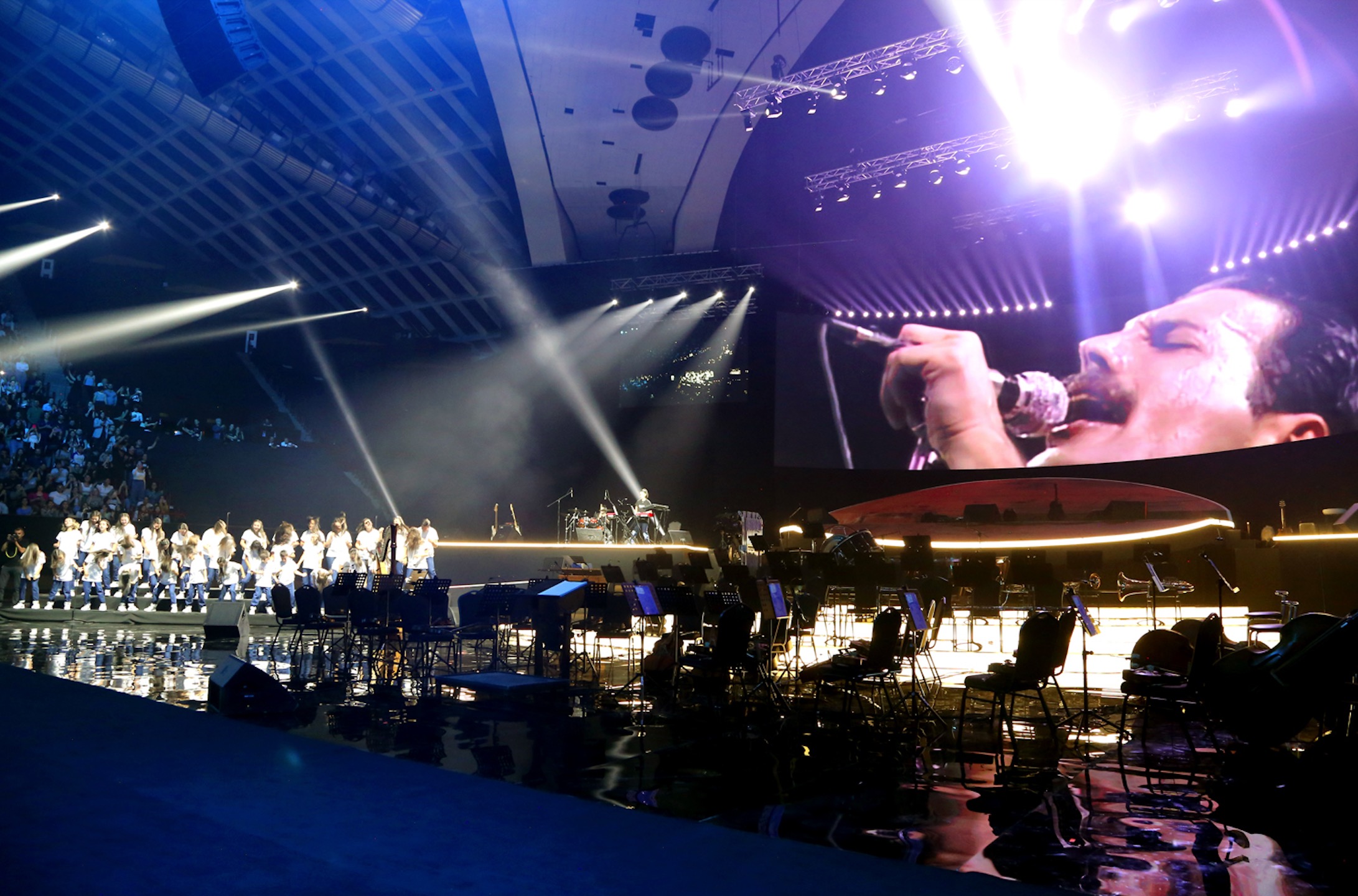 An emotional moment at Starmus arrived when the Children’s Choir of Tavush sang in synched unison with Freddie Mercury, delivering a medley including “We Are the Champions.” Credit: David J. Eicher