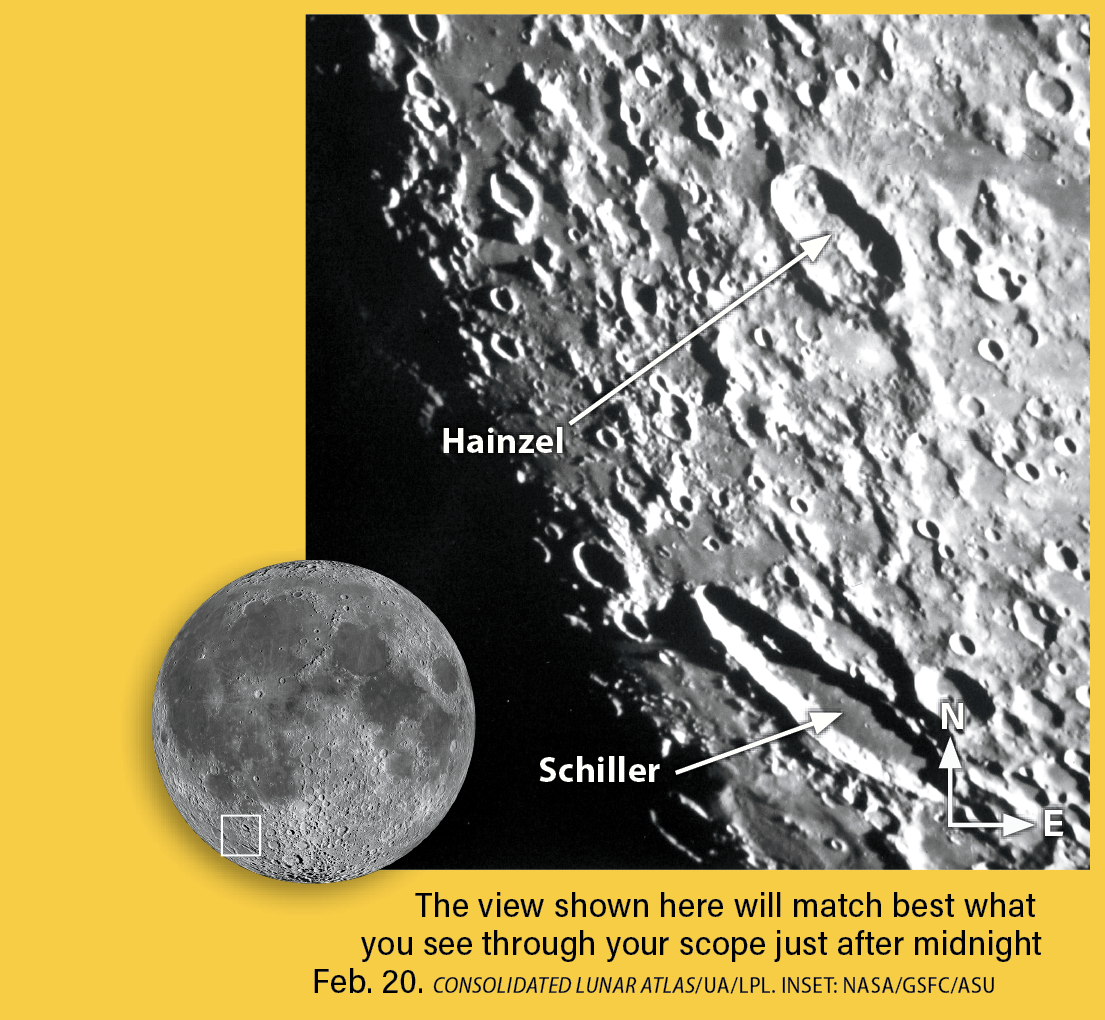 Lunar craters Schiller and Hainzel