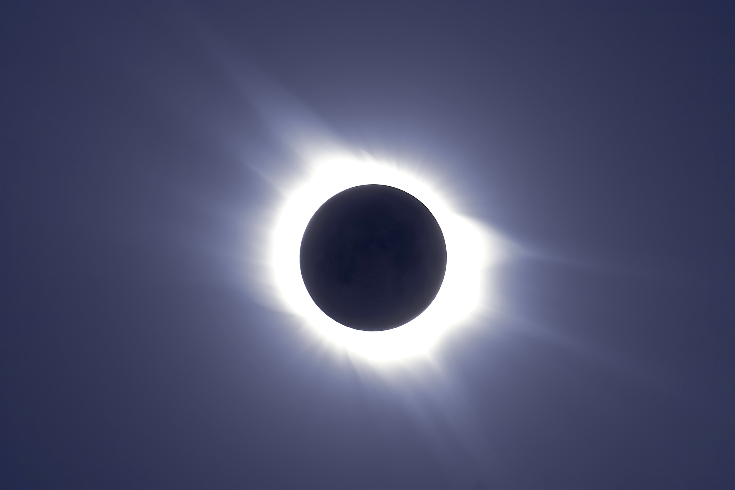 Only during totality is the stunning corona of the Sun visible, such as during the total solar eclipse of March 29, 2006, pictured here. You must be in the path of totality to see this unearthly sight, so plan accordingly.