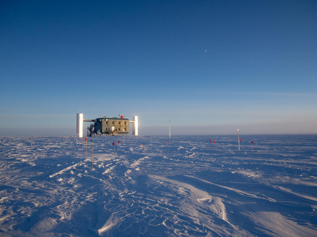 IceCube sits on tons of clear ice, allowing scientists to make out neutrino interactions. Credit: Stephan Richter, IceCube/NSF.