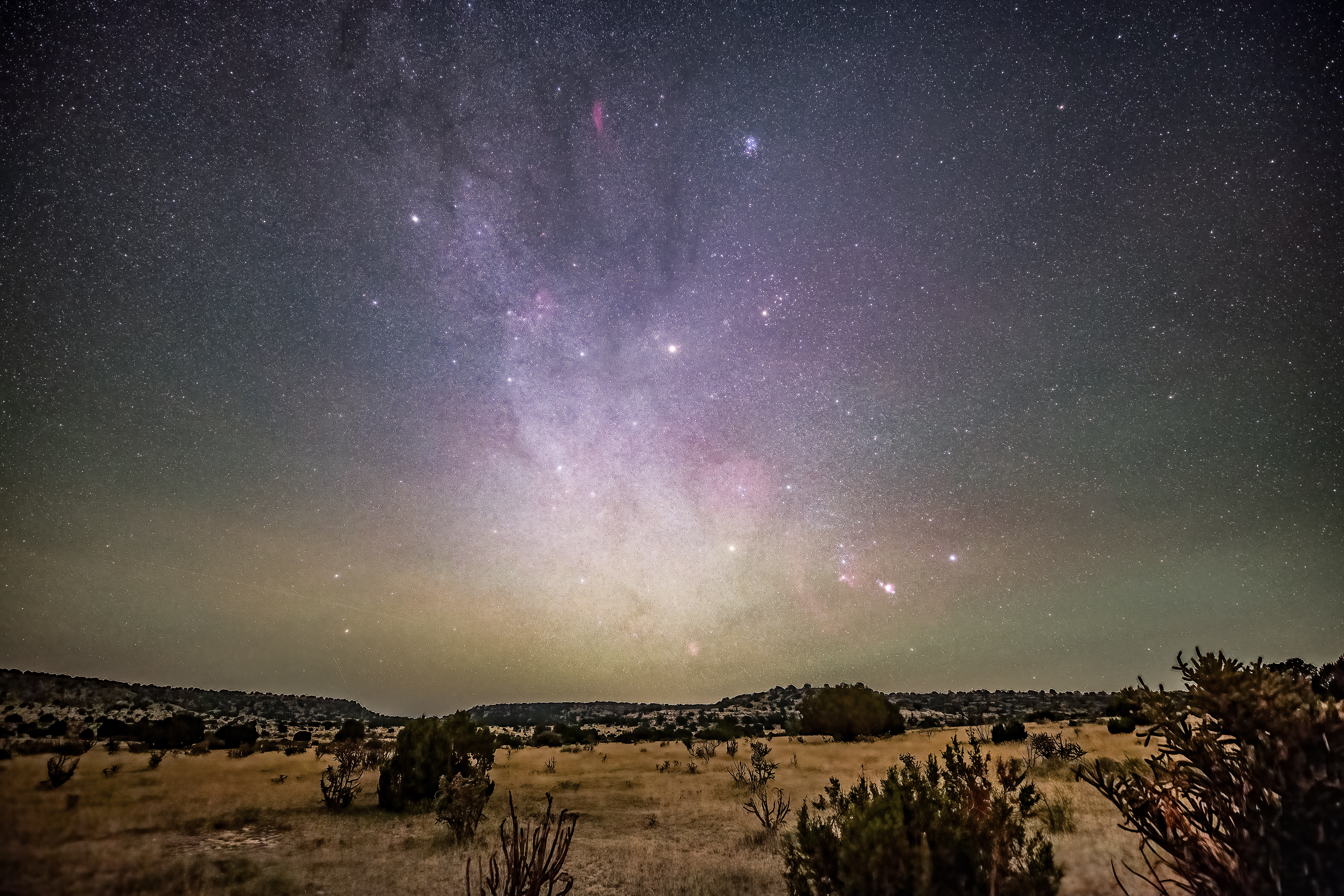 The Orion Arm hangs in the sky over the Okie-Tex Star Party in this two-minute exposure taken at ISO 3200. All images were shot with an astromodified Canon EOS 6D and 16–35mm f/2.8 zoom lens unless otherwise noted.