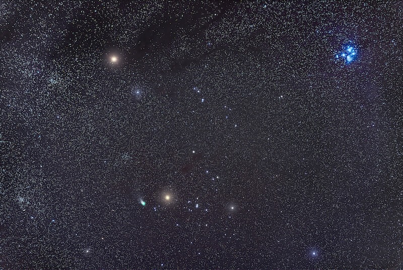 Mars and Comet C/2022 E3 (ZTF) in Taurus