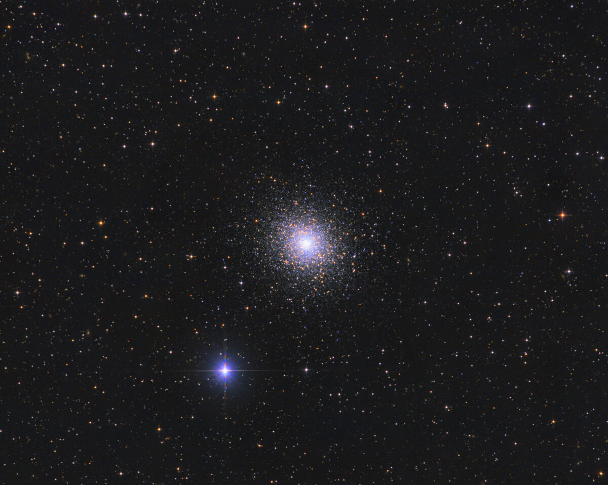 This superbly sharp shot of globular cluster M5 in Serpens comprises a one-hour exposure taken with a 10-inch f/3.8 Newtonian scope and Atik 16200 CCD.