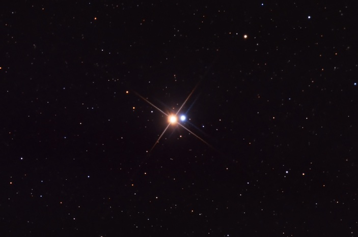 Albireo (Beta [β] Cygni) is a classic example of a double star with contrasting colors.