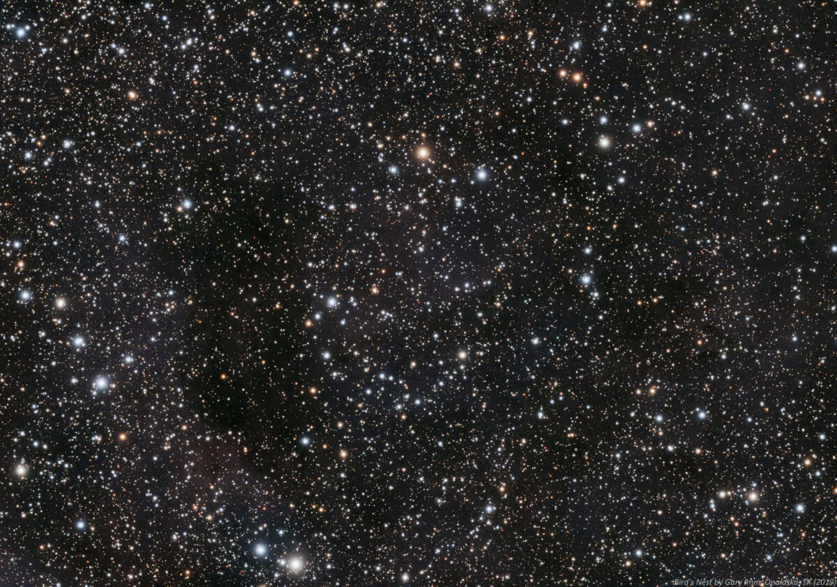 A close-up image of what is called "Morehouse's Black Ring," or dark nebula 353.