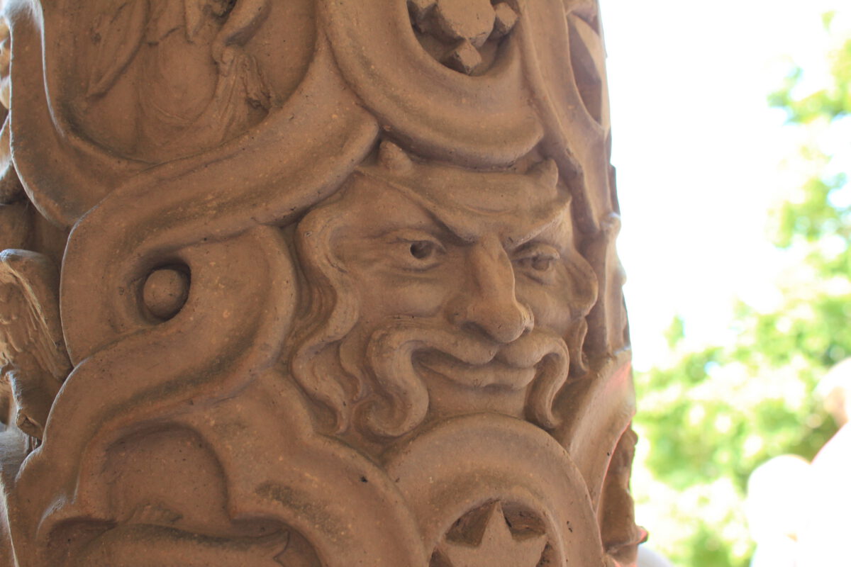 The devilish features of Charles Yerkes "the most hated man in Chicago," on display throughout Yerkes Observatory.
