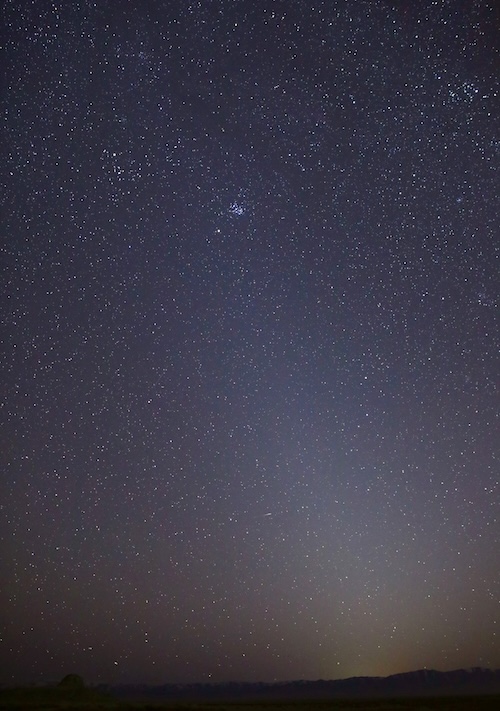 Zodiacal light and Pleiades