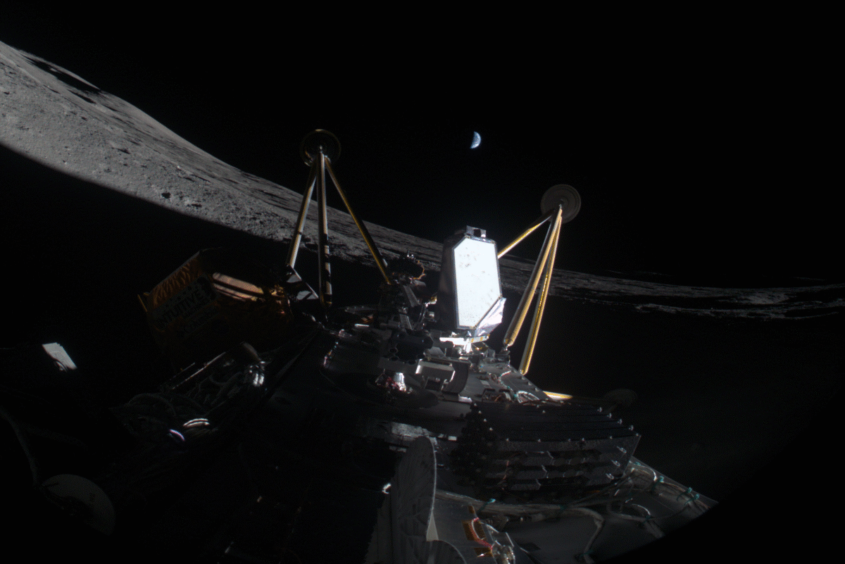 Intuitive Machines' IM-2 Moon lander is lying dead in a crater