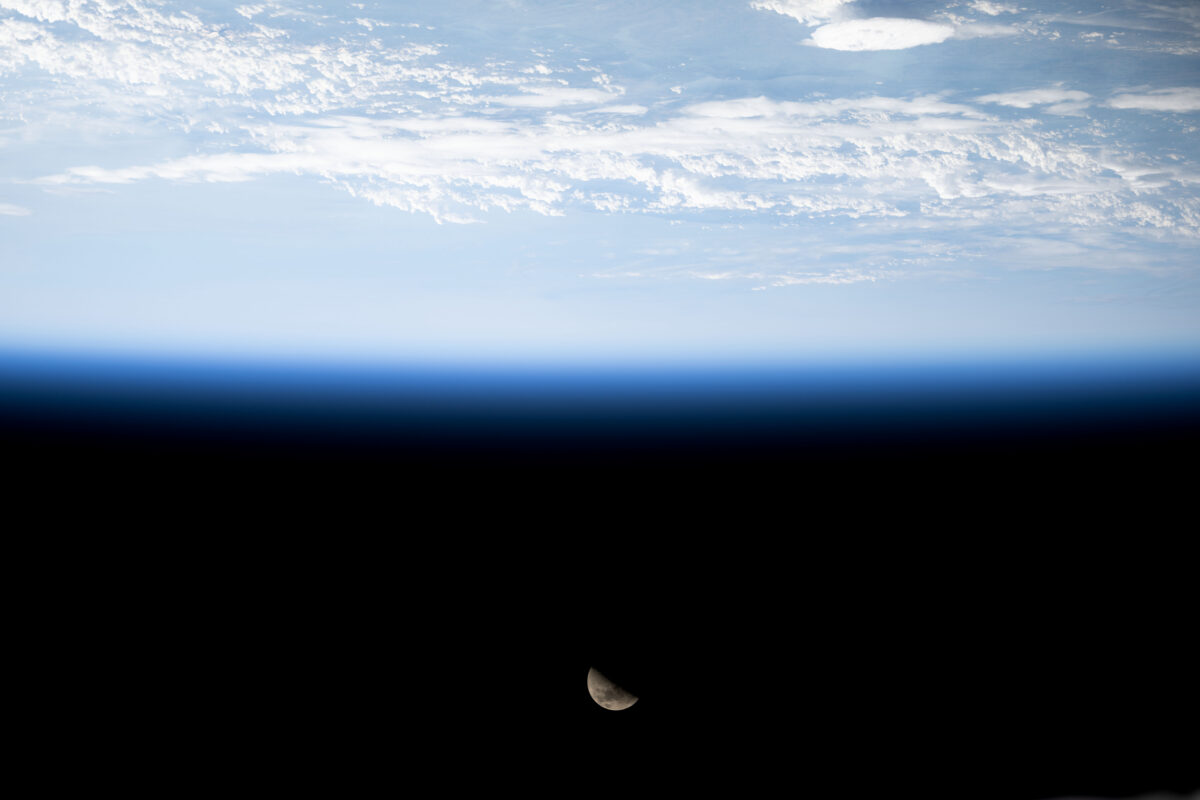 First Quarter Moon photographed from the ISS