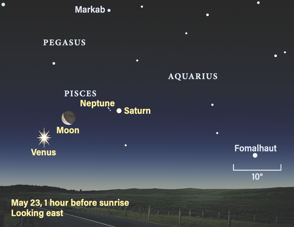 The sky on May 23, 2025, 1 hour before sunrise, looking east