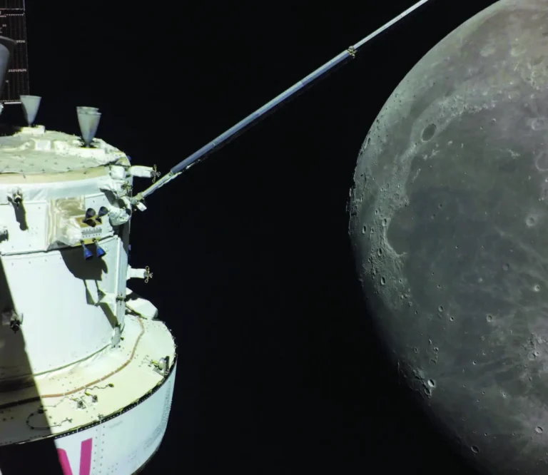 NASA’s Orion spacecraft near the Moon