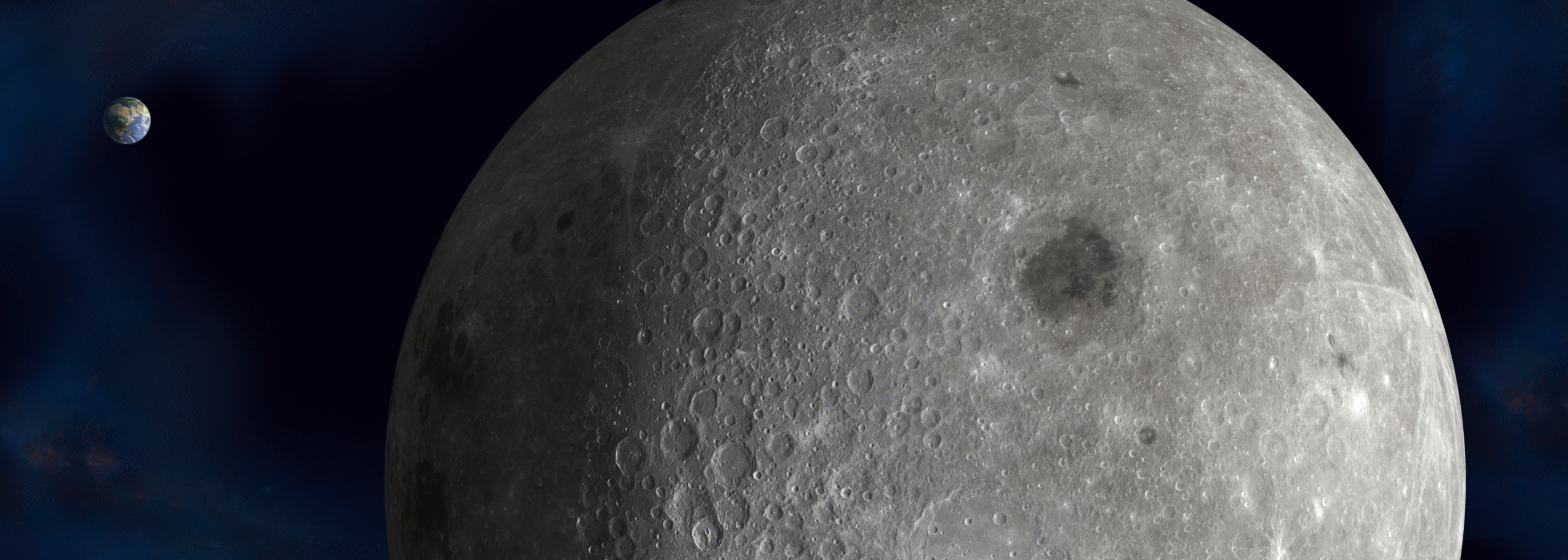 Illustration of the Moon and Earth