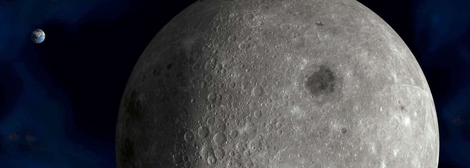 Illustration of the Moon and Earth