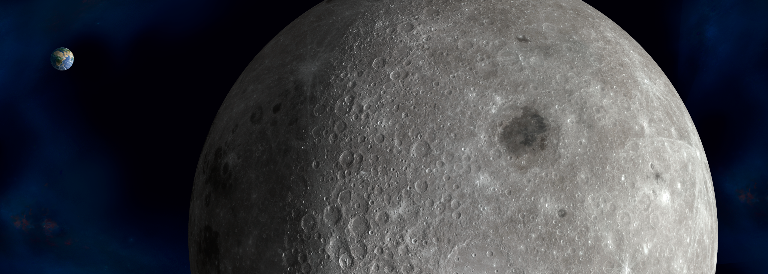 Illustration of the Moon and Earth