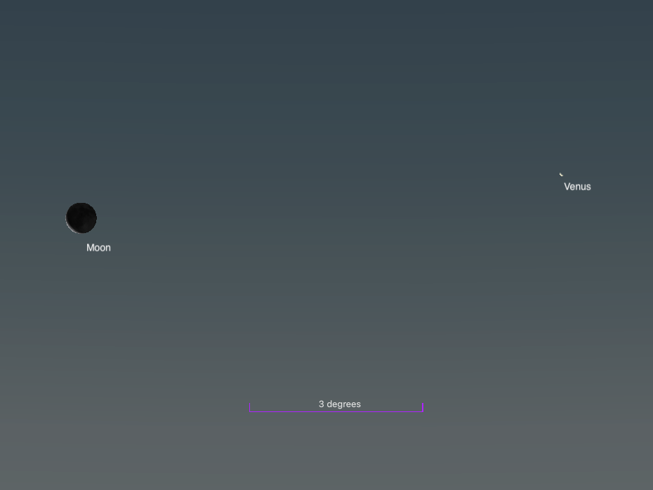 The Moon and Venus on May 24, 2025