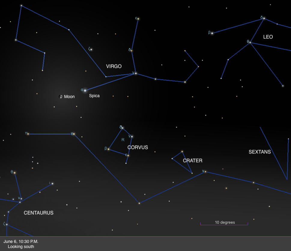 The sky in the south on June 6, 2025