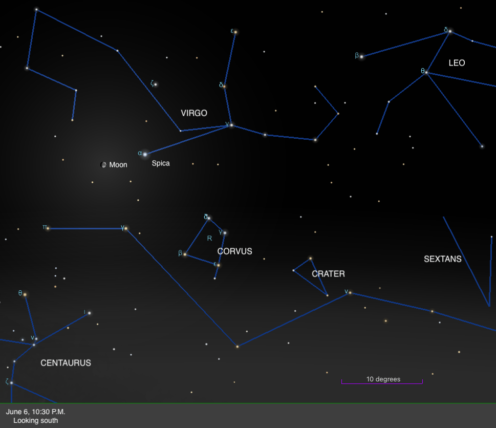 The sky in the south on June 6, 2025