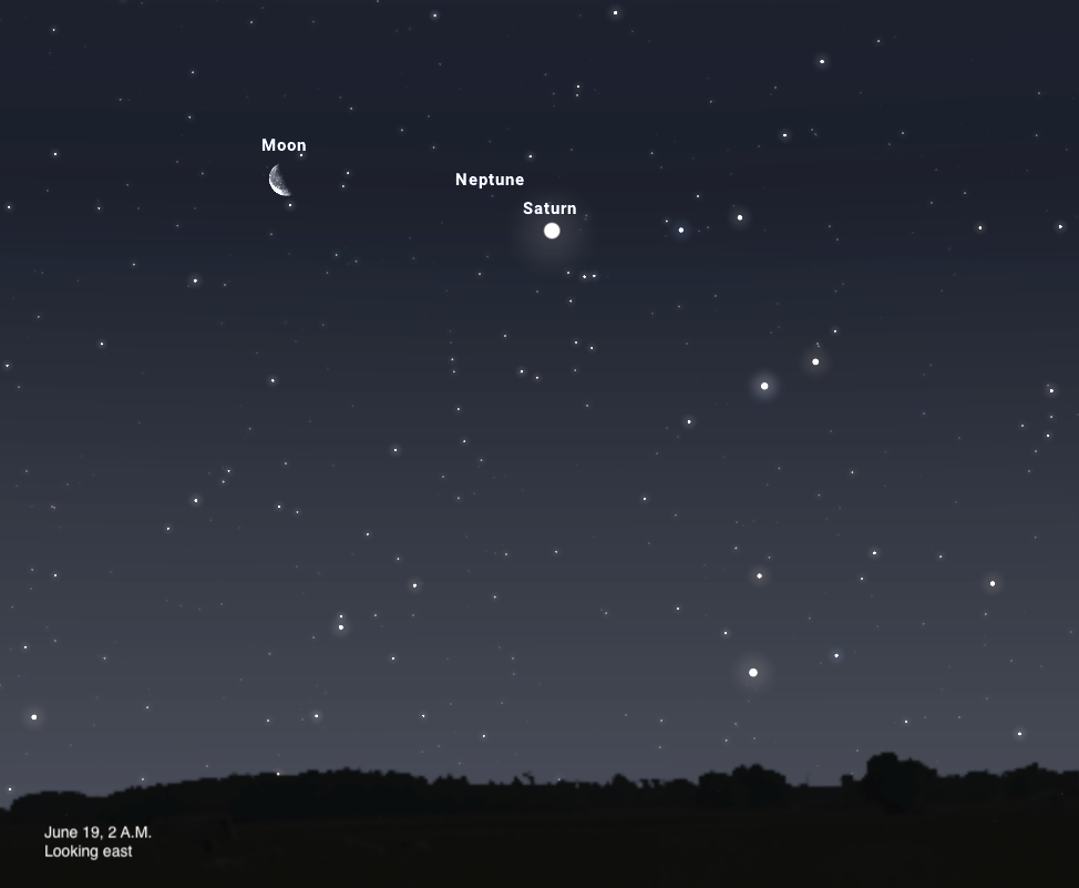 The sky at 2 AM on June 19, 2025, looking east
