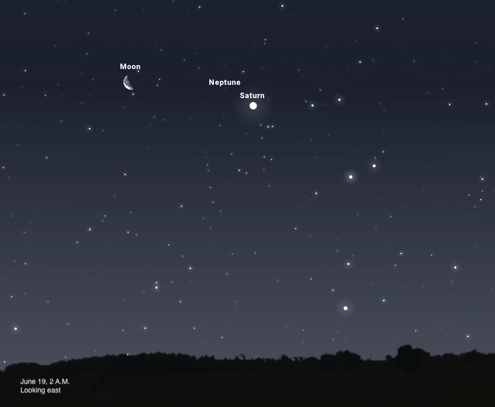 The sky at 2 AM on June 19, 2025, looking east