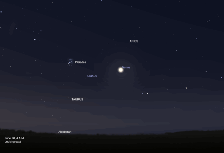 The morning sky on June 28, 2025, at 4 A.M., looking east