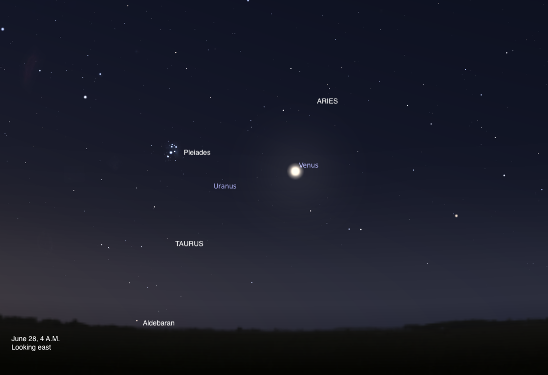 The morning sky on June 28, 2025, at 4 A.M., looking east