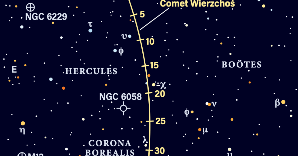 The Sky Today on Thursday, August 28: Comet Wierzchoś passes Lambda ...