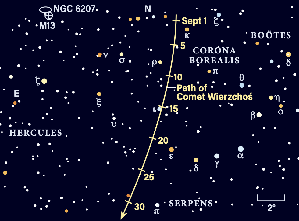 Path of Comet C/2024 E1 Wierzchoś in September 2025