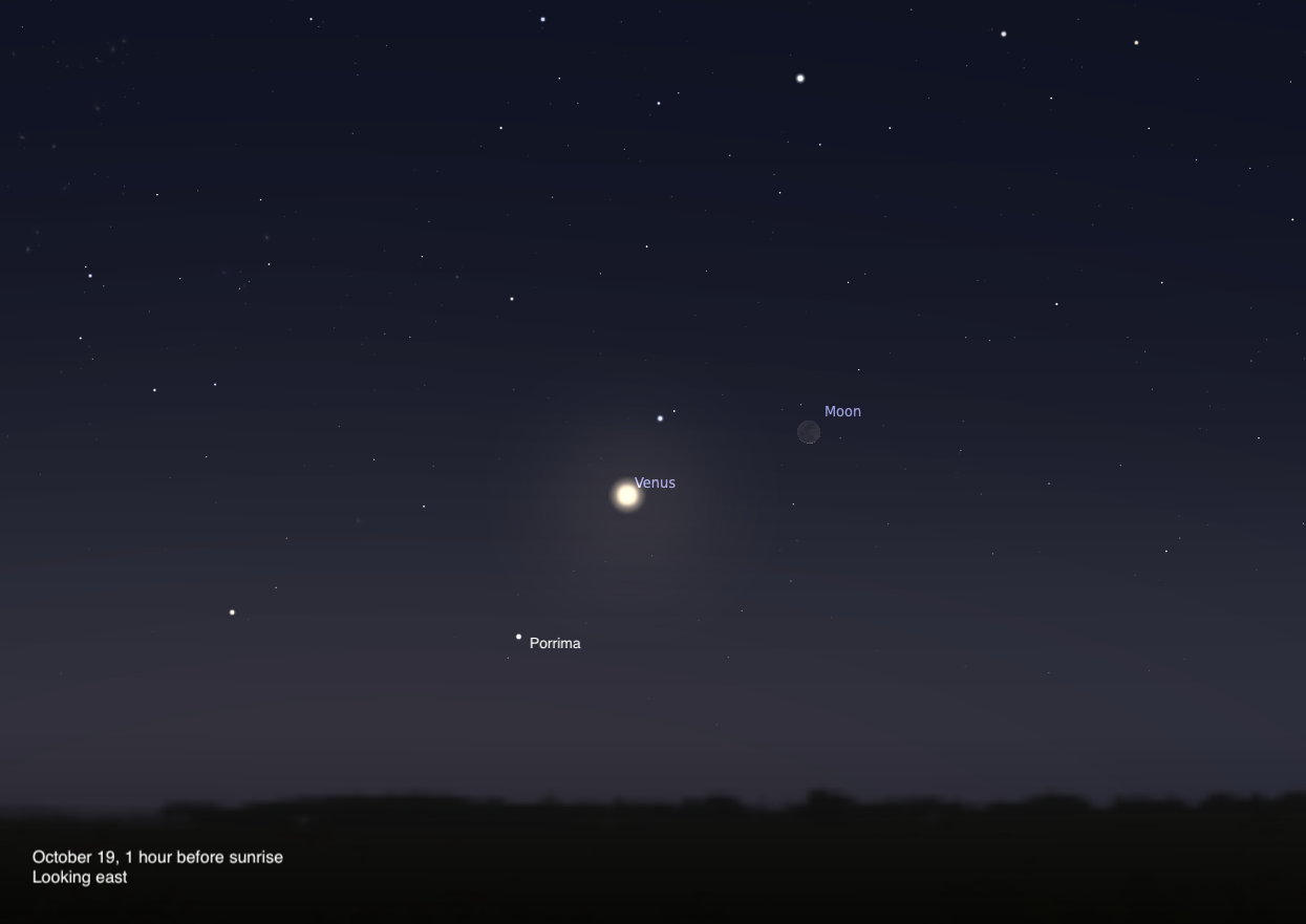 The Sky Today on Sunday, October 19: The Moon and Venus before dawn