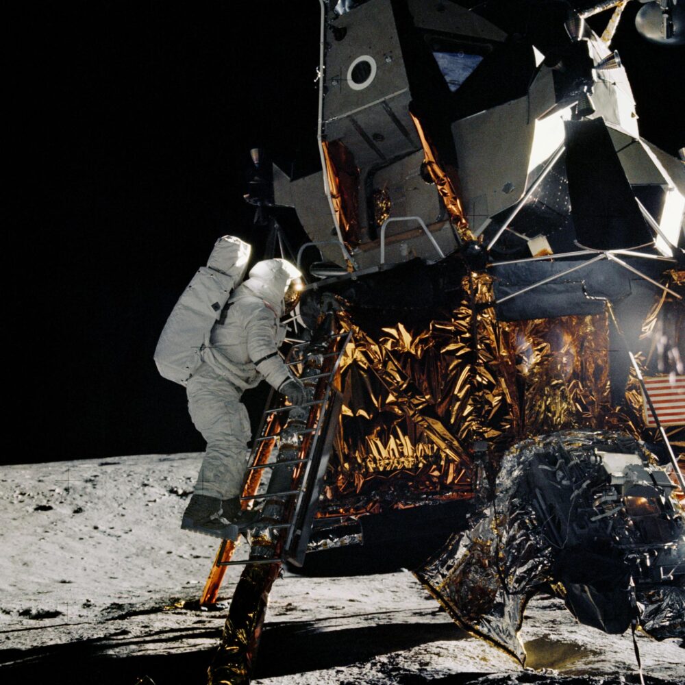 Apollo 12 lands on the Moon