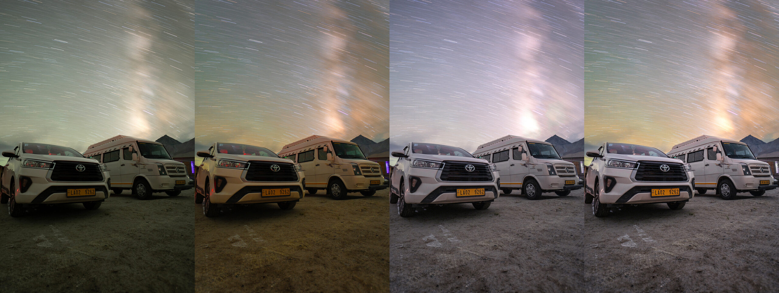 All four processing stages shown together