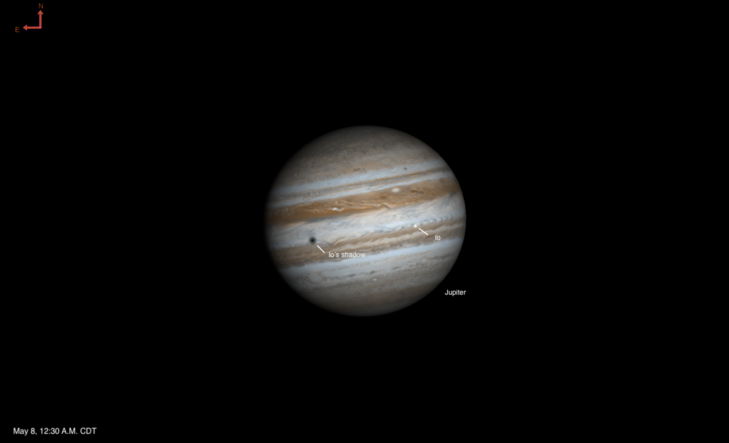 The Sky Today on Thursday, May 7: Io crosses Jupiter
